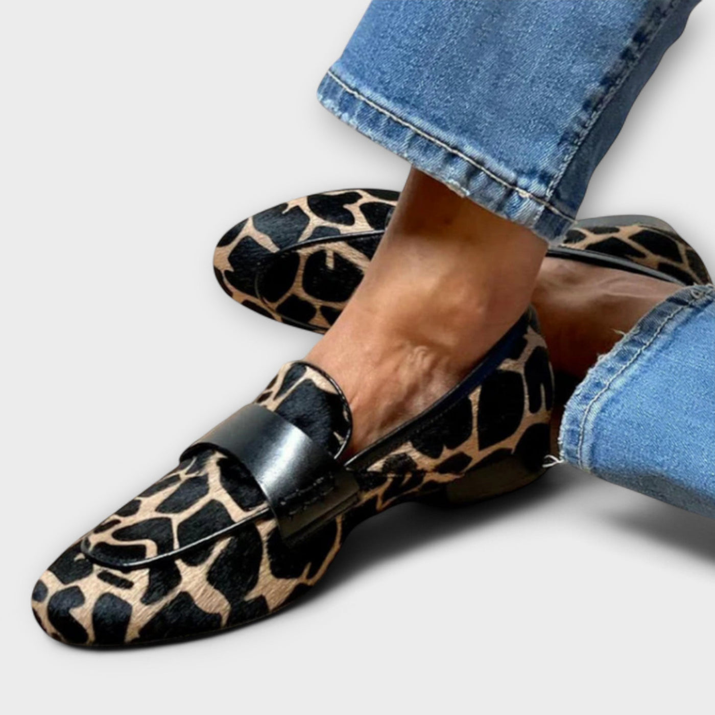 Leopard Print Suede Loafers