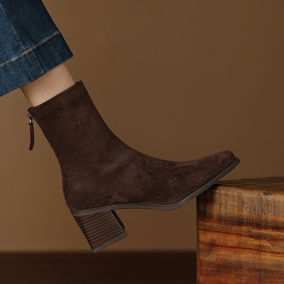 Maria - Authentic Suede Booties
