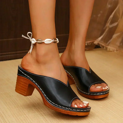 Navy™ | Orthopedic Sandals with Thick Heels