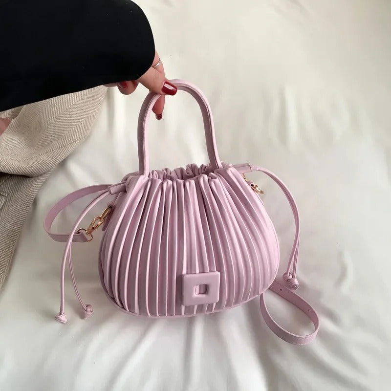 Audrey | Chic Pleated Handbag in Soft Powder Pink