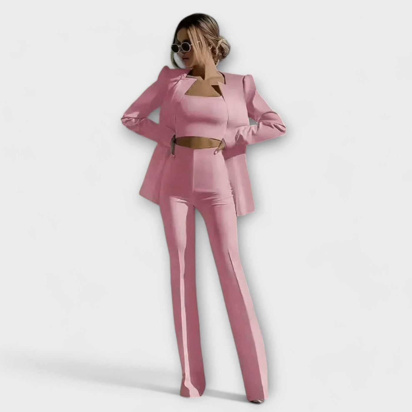 Stylish 3-Piece Set (Blazer, Top, Trousers)