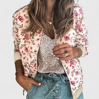 Margot – Elegant Floral Bomber Cardigan
