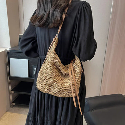 Lucy | Woven Structured Shoulder Bag