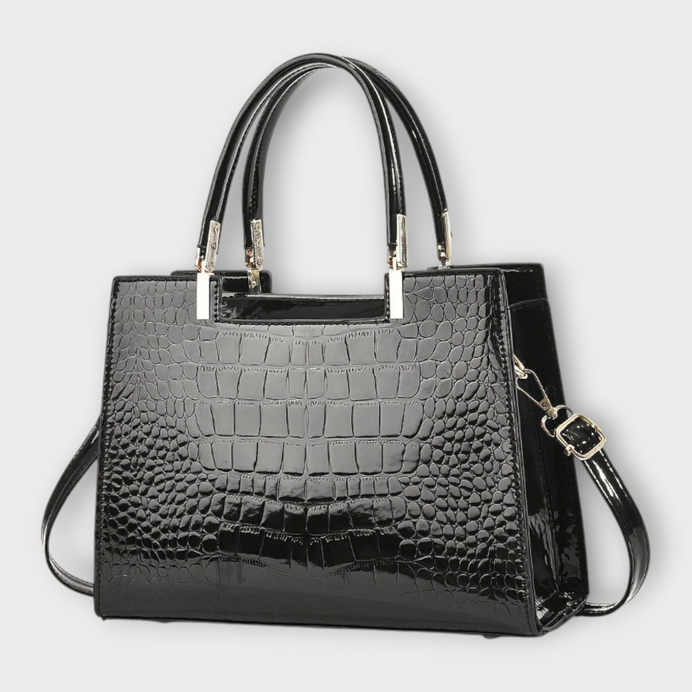 Glossy Crocodile Pattern Handbag