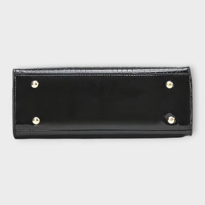 Glossy Crocodile Pattern Handbag