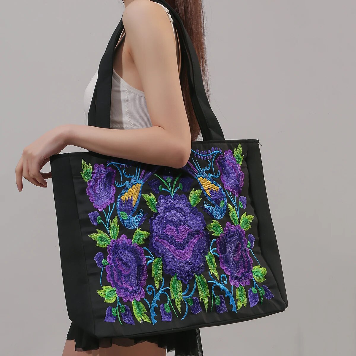 Frankie | Artistic Embroidered Tote Bag