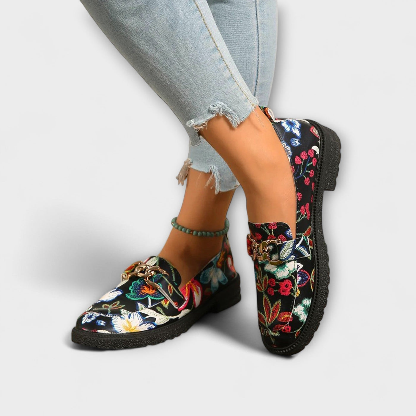Orla – Colorful Moccasins with Floral Pattern