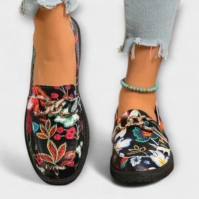 Orla – Colorful Moccasins with Floral Pattern