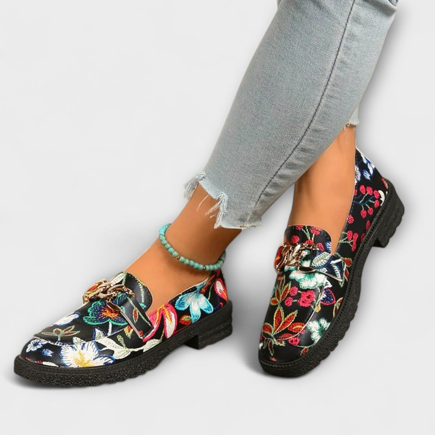 Orla – Colorful Moccasins with Floral Pattern