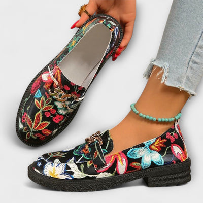 Orla – Colorful Moccasins with Floral Pattern