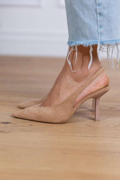 Claudia™ | Elegant Nude Slingback Shoes