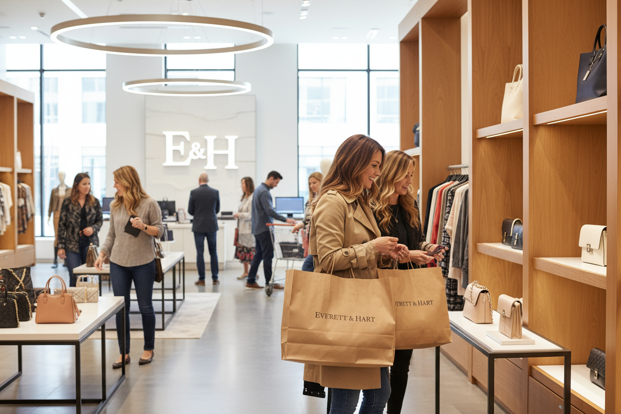 schrijf op de tassen ons bedrijfs naam Everret & Hart